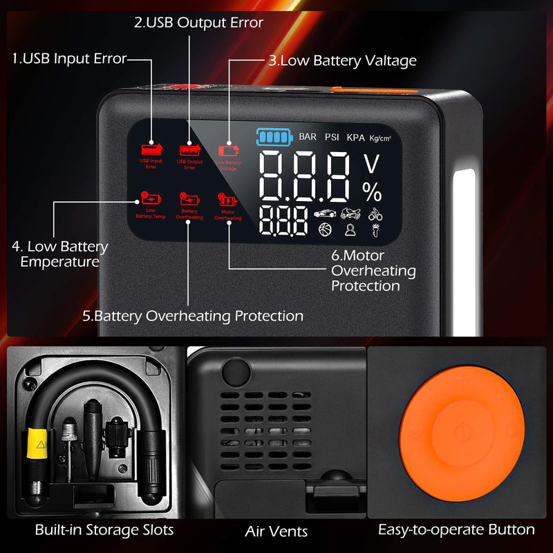 Load image into Gallery viewer, Goplus Car Jump Starter with Air Compressor