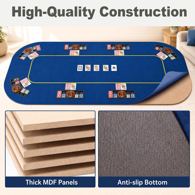 Load image into Gallery viewer, Goplus 79 x 36 Inch Poker Table Top | Foldable 8 Player Texas Holdem Poker Table Topper