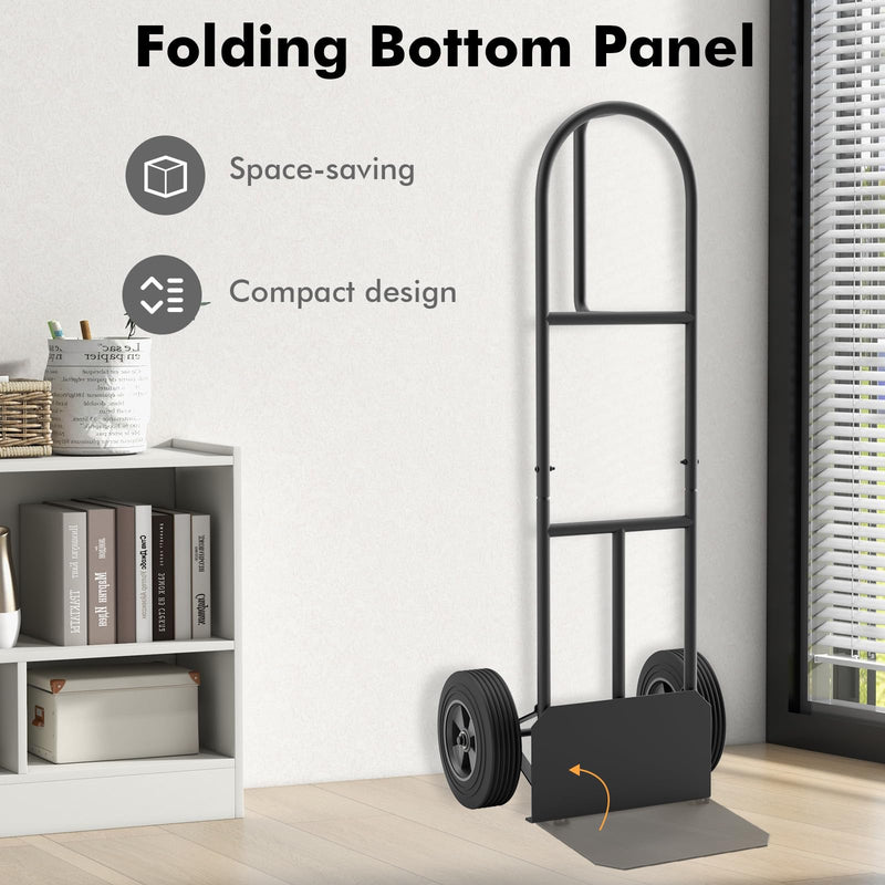 Load image into Gallery viewer, Goplus P-Handle Hand Truck, High Back Sack Barrow with 10" Wheels, Built-in Double Bearings and Foldable Load Plate