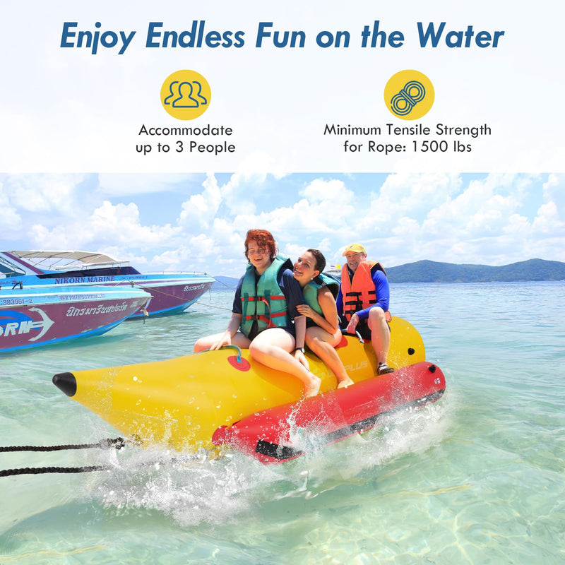 Load image into Gallery viewer, Goplus Inflatable Towable Tubes for Boating, 1-3 Rider Hot Dog Tube w/Electric Air Pump, Carrying Bag