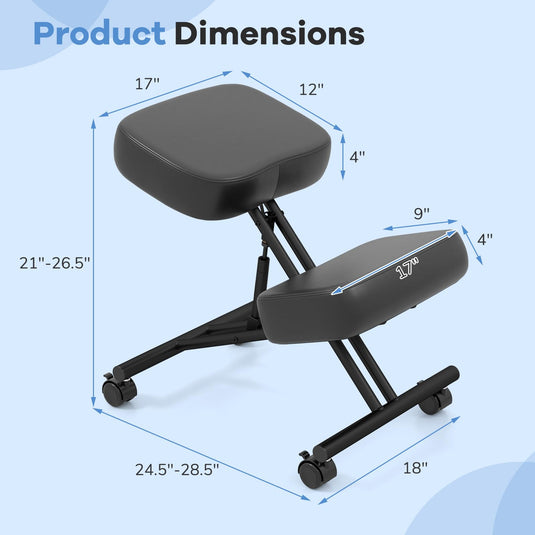 Goplus Upholstered Kneeling Chair with 4 Lockable Universal Wheels