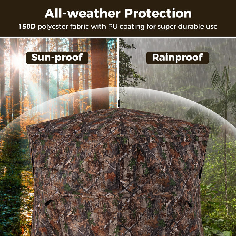 Load image into Gallery viewer, Goplus 360 Degree One-Way See-Through Hunting Blind, Camouflage Hunting Tent w/Full-Open Door, Carrying Bag