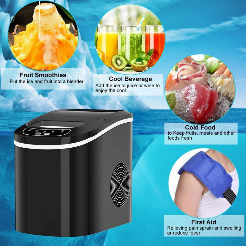 Load image into Gallery viewer, Portable Ice Maker Countertop, Electric Ice Maker with Easy Operated Panel
