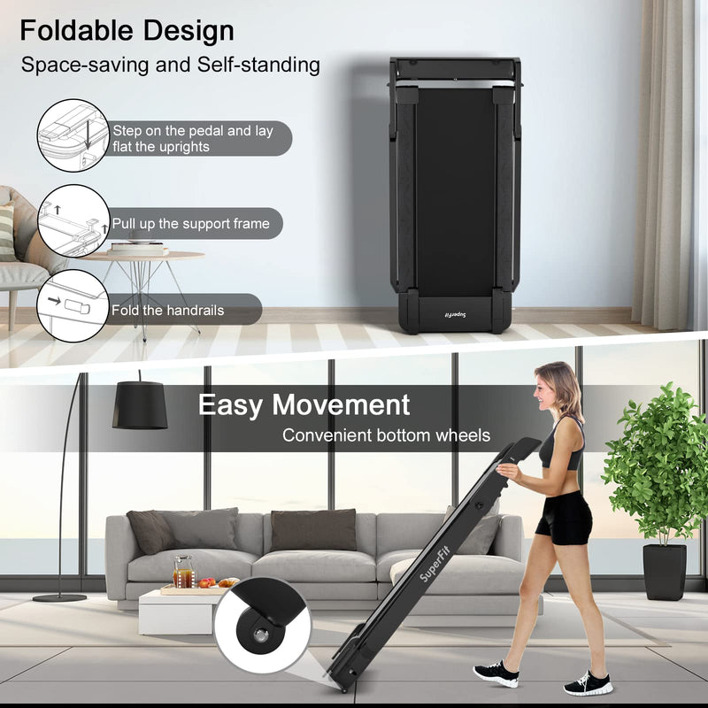 Load image into Gallery viewer, 4.0HP Heavy Duty Folding Treadmill, Electric Foldable Superfit Treadmill with LED Touch Screen