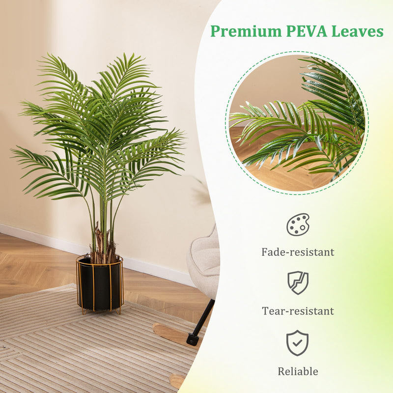 Load image into Gallery viewer, Goplus 4.2FT Tall Artificial Palm Tree with 12 PEVA Leaves (2 Pack)
