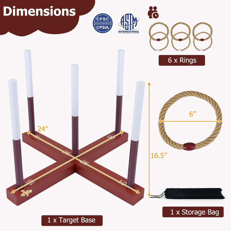 Load image into Gallery viewer, Goplus Ring Toss Game for Adults Outdoor Yard Game with 6 Rope Rings & Storage Bag