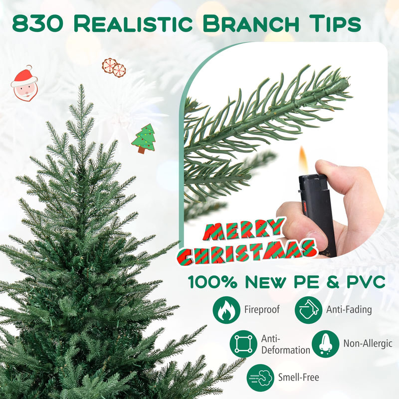 Load image into Gallery viewer, Goplus 6FT / 7FT Pre-Lit Artificial Christmas Tree with PVC & PE Mixed Branch Tips