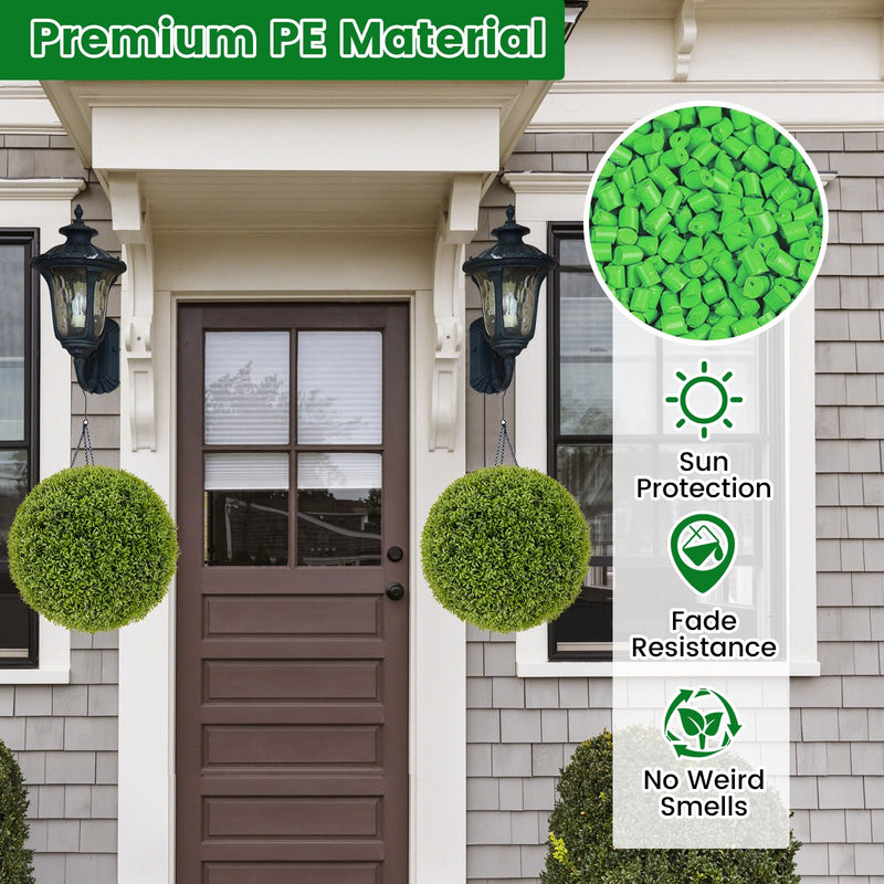 Load image into Gallery viewer, Goplus 2 PCS 20 Inch Artificial Plant Topiary Ball, Round Faux Boxwood Balls Outdoor with Sun-Protective PE Leaves