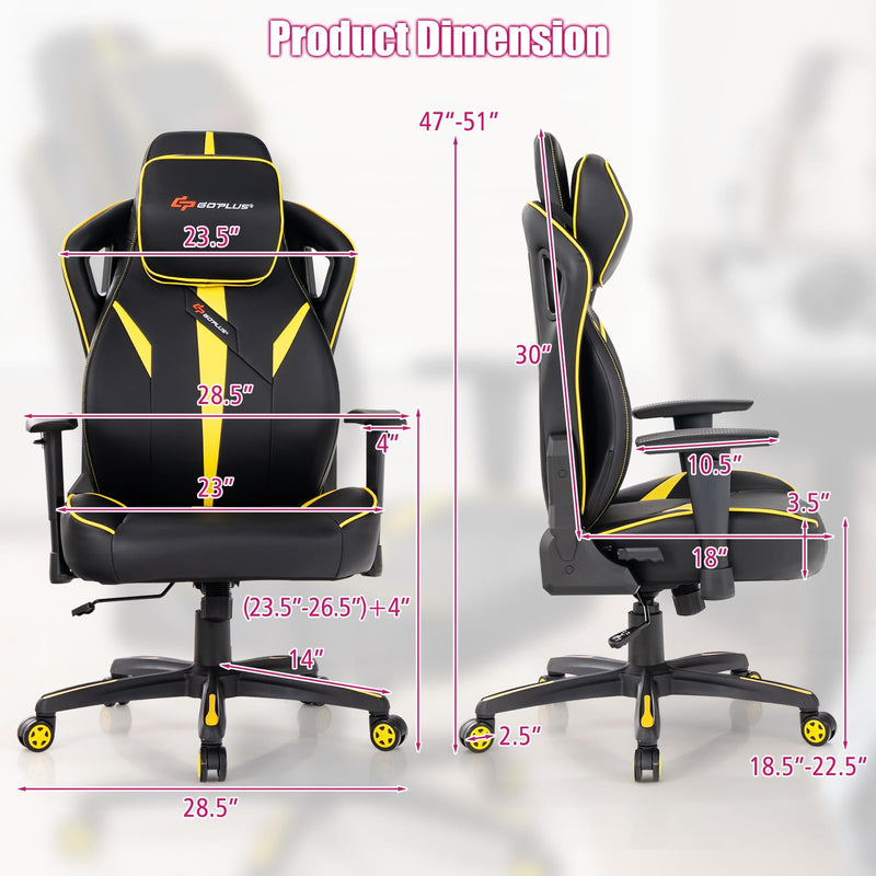 Load image into Gallery viewer, Goplus 360°Swivel Height Adjustable Computer Gamer Chair with Wide Seat Rocking Function