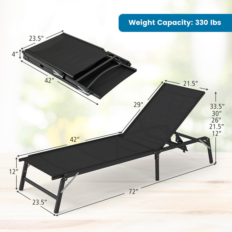 Load image into Gallery viewer, Goplus Patio Chaise Lounge Chairs with 5-position Adjustable Backrest