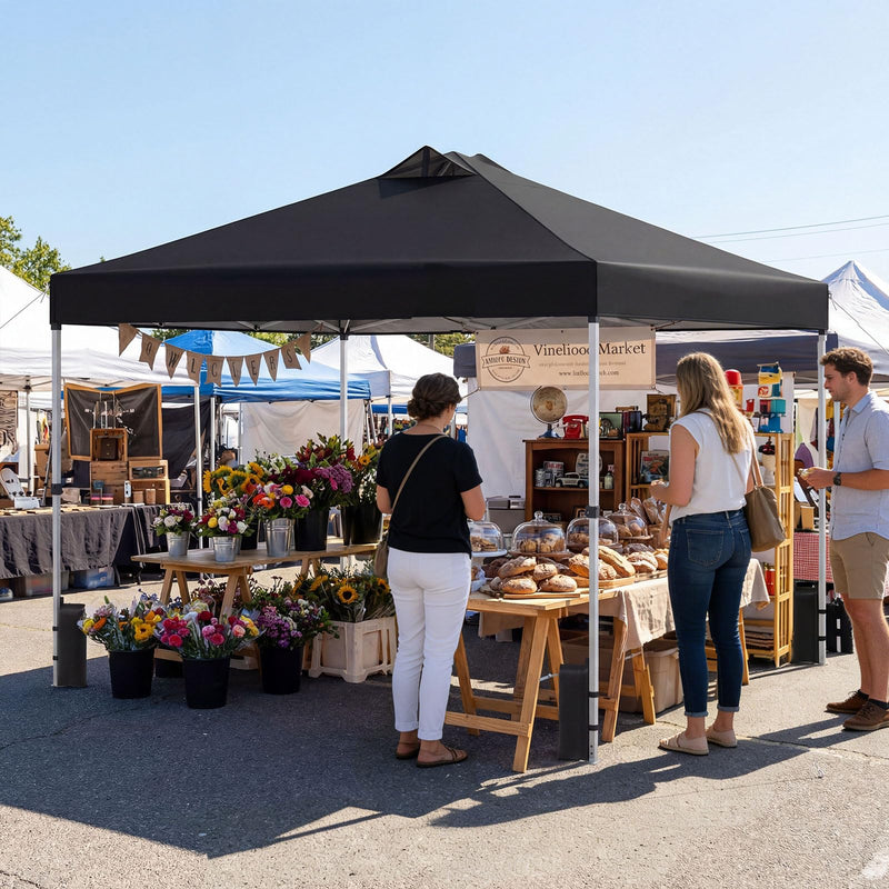 Load image into Gallery viewer, Goplus 10 x 10 FT Pop up Canopy Tent w/ 1 Button Push Sandbags & Roller Bag