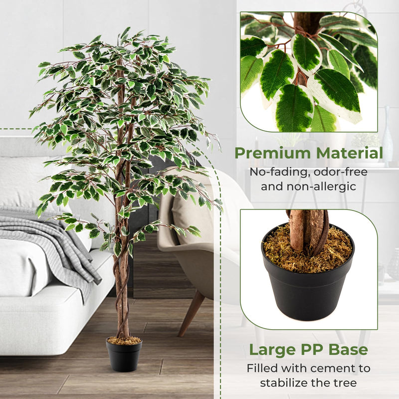Load image into Gallery viewer, Goplus Artificial Ficus Tree