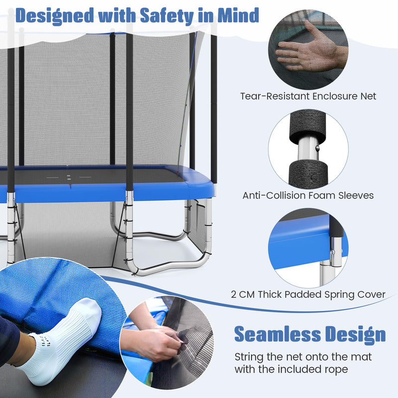 Load image into Gallery viewer, Goplus 10 x 8 FT Heavy-Duty Toddler Trampoline with Basketball Hoop Soccer Goal Non-Slip Ladder