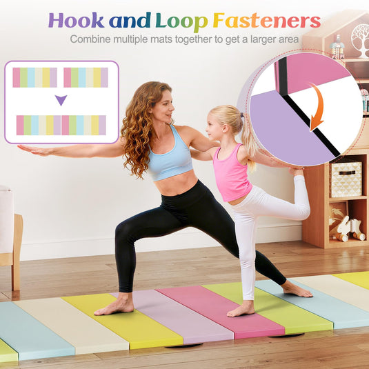 Goplus 6'x4' 3-Panel Folding Tumbling Mat w/Carrying Handles Hook&Loop Fastener