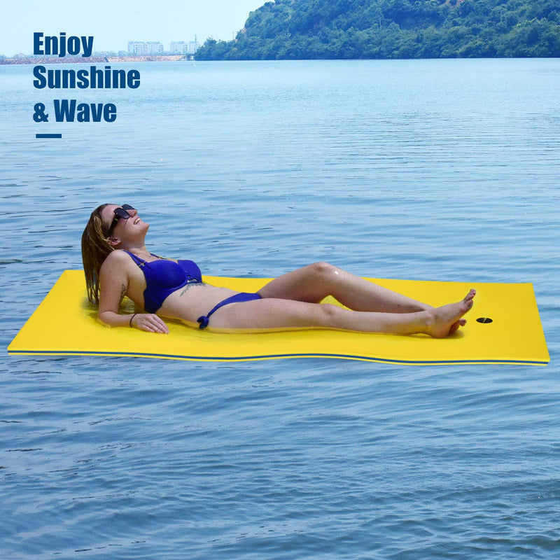 Load image into Gallery viewer, Goplus 83'' x 26'' Floating Water Pad Mat with Rolling Pillow Design