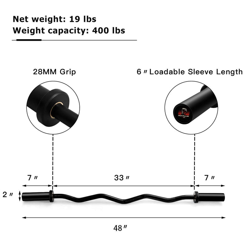 Load image into Gallery viewer, 400Lbs Olympic EZ Curl Bar for Strength Training