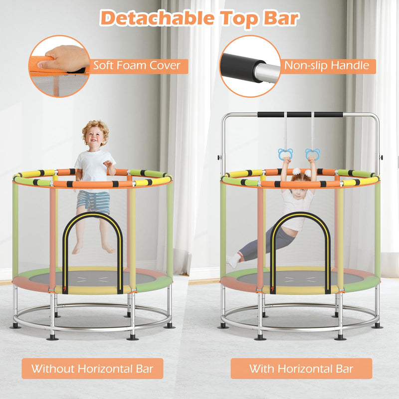 Load image into Gallery viewer, Goplus 55" Mini Trampoline for Kids Up to 440LBS with Hammock & Safety Net