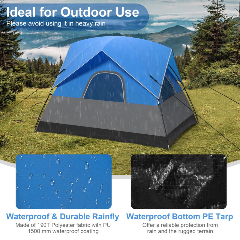 Load image into Gallery viewer, Goplus Camping Tent for 2-3 People, Waterproof & Windproof Family Dome Tent w/Removable Rainfly