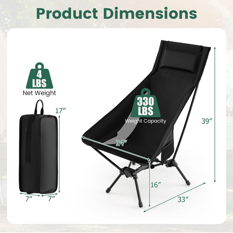 Load image into Gallery viewer, Goplus Portable High Back Camping Chairs for Adults Outside Hiking Beach