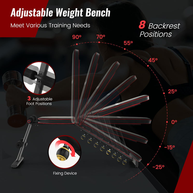 Load image into Gallery viewer, Goplus Adjustable Weight Bench, Heavy Duty Exercise Bench Press for Full Body Strength Training