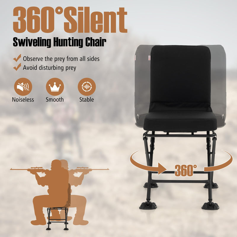 Load image into Gallery viewer, Goplus Hunting Chair, 360 Degree Swivel Hunting Seat with All-Terrain Duck Feet