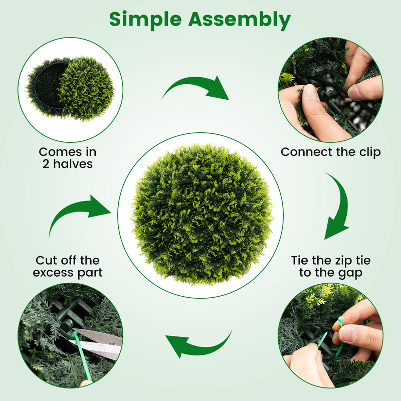 Load image into Gallery viewer, Goplus 2 PCS 22 Inch Artificial Cedar Topiary Ball, Round Faux Cypress Balls Outdoor, Fake Plant Sphere