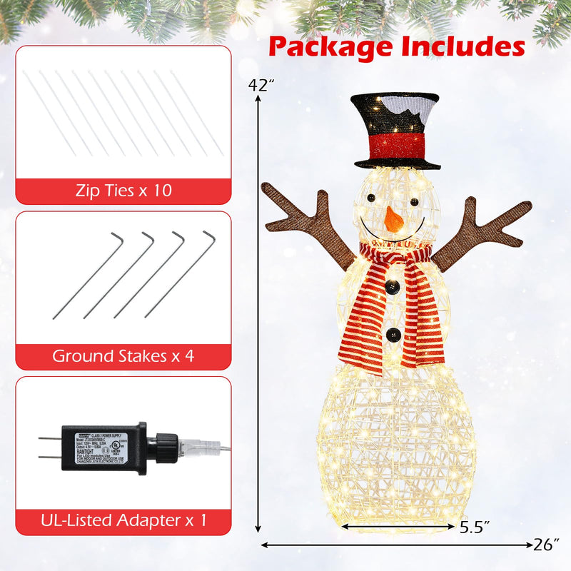 Load image into Gallery viewer, Goplus 3.6 FT Lighted Christmas Snowman with 80 LED Lights