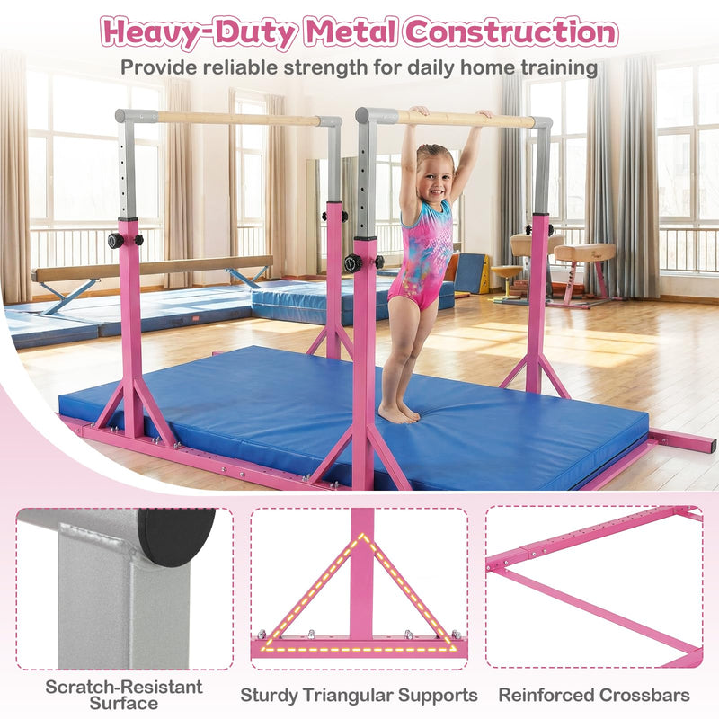 Load image into Gallery viewer, Goplus Junior Gymnastic Parallel Bars with 13-Level 33"-57" Adjustable Heights & 6-Level Adjustable Width