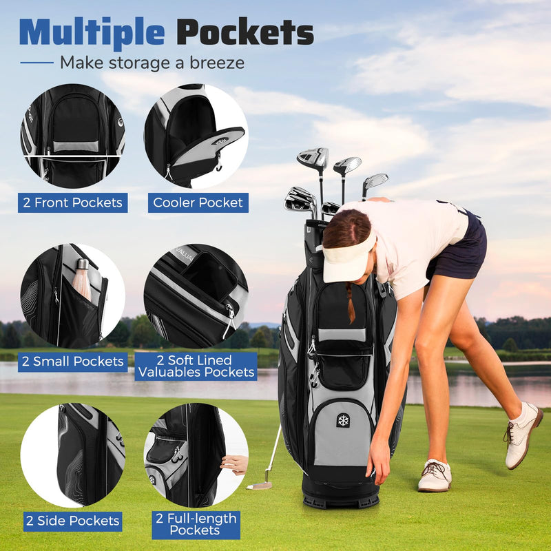 Load image into Gallery viewer, Goplus Lightweight Molded Lock Top Golf Club Bag w/14-Way Full Length Organizer Dividers