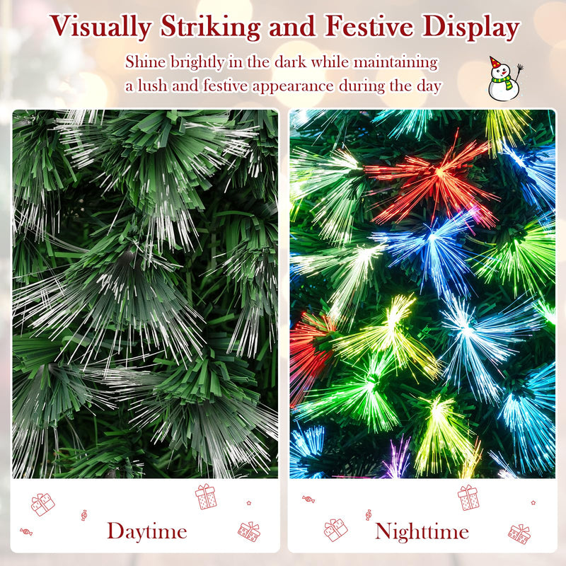 Load image into Gallery viewer, Goplus 3 FT Pre-Lit Fiber Optic Christmas Tree with Slow-Flashing Multicolored Optical Fibers