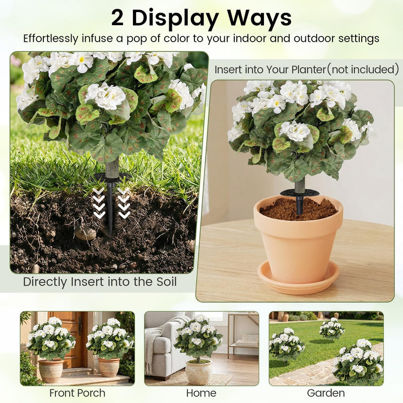 Load image into Gallery viewer, Goplus 22.5” Artificial Begonia Ball Trees Set of 2 with Ground Spikes