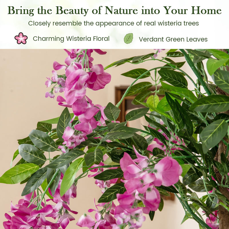 Load image into Gallery viewer, Goplus 5.5FT Faux Wisteria Tree in Nursery Pot with Blooming Flowers