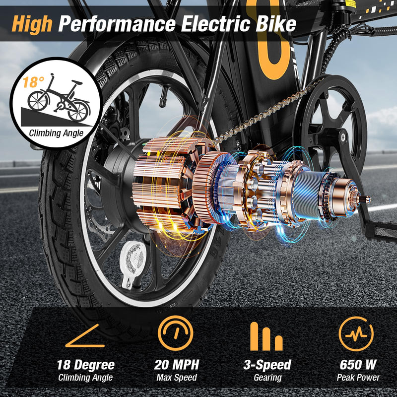 Load image into Gallery viewer, Goplus 16" Folding Ebike wIth Basket City Commuter Bicycle