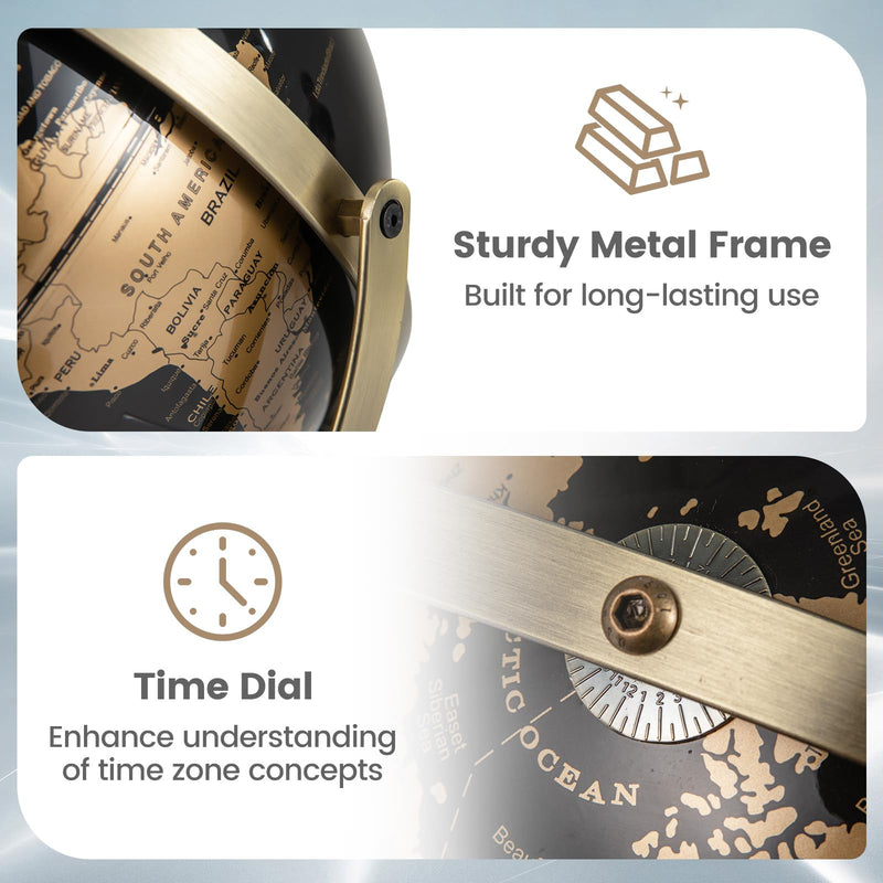 Load image into Gallery viewer, Goplus 9-Inch Metallic Black World Globe w/Metal Stand