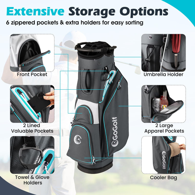 Load image into Gallery viewer, Goplus Lightweight Portable Golf Bag with 14-Way Divider Top for Men Women