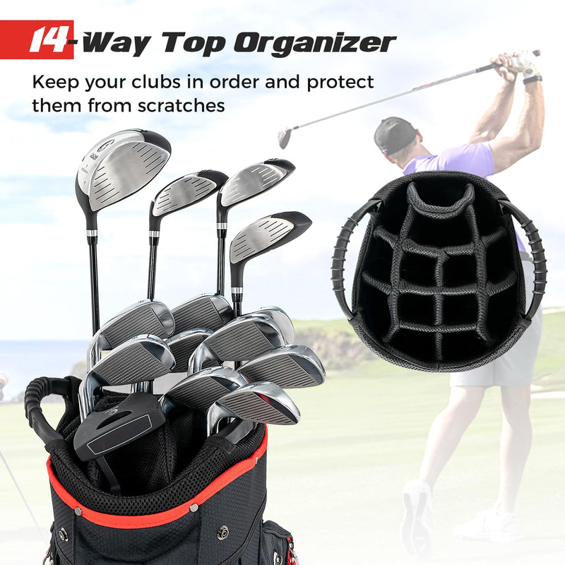 Load image into Gallery viewer, Goplus Golf Cart Bag with 14-Way Dividers, Lightweight Portable Golf Club Bag