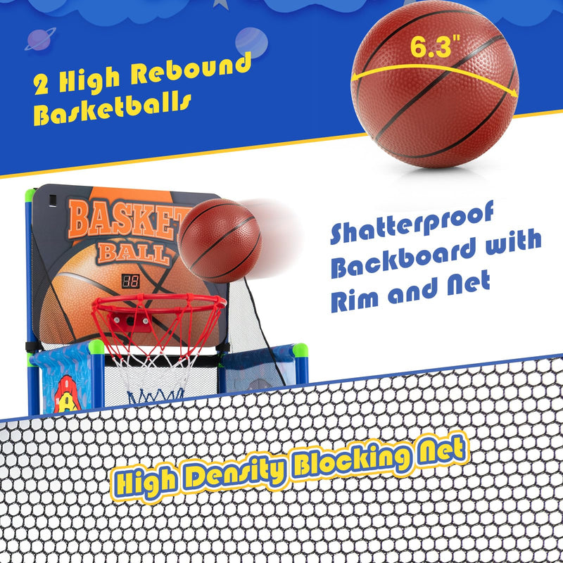 Load image into Gallery viewer, Goplus 2 in 1 Indoor Outdoor Basketball Game Set w/Electronic Scoreboard & Sound Effect