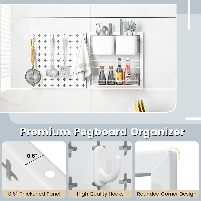 Load image into Gallery viewer, Goplus Peg Board, Metal Pegboard Kit with 2 Pegboard Panels