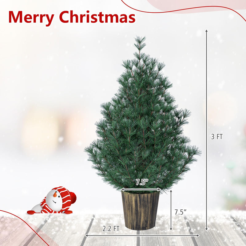 Load image into Gallery viewer, Goplus 3FT Tabletop Christmas Tree | Unlit Mini Xmas Tree with 119 Pine Needle Tips