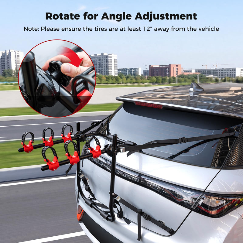 Load image into Gallery viewer, Goplus 3-Bike Trunk Mount Bike Rack Foldable Carbon Steel Bicycle Carrier