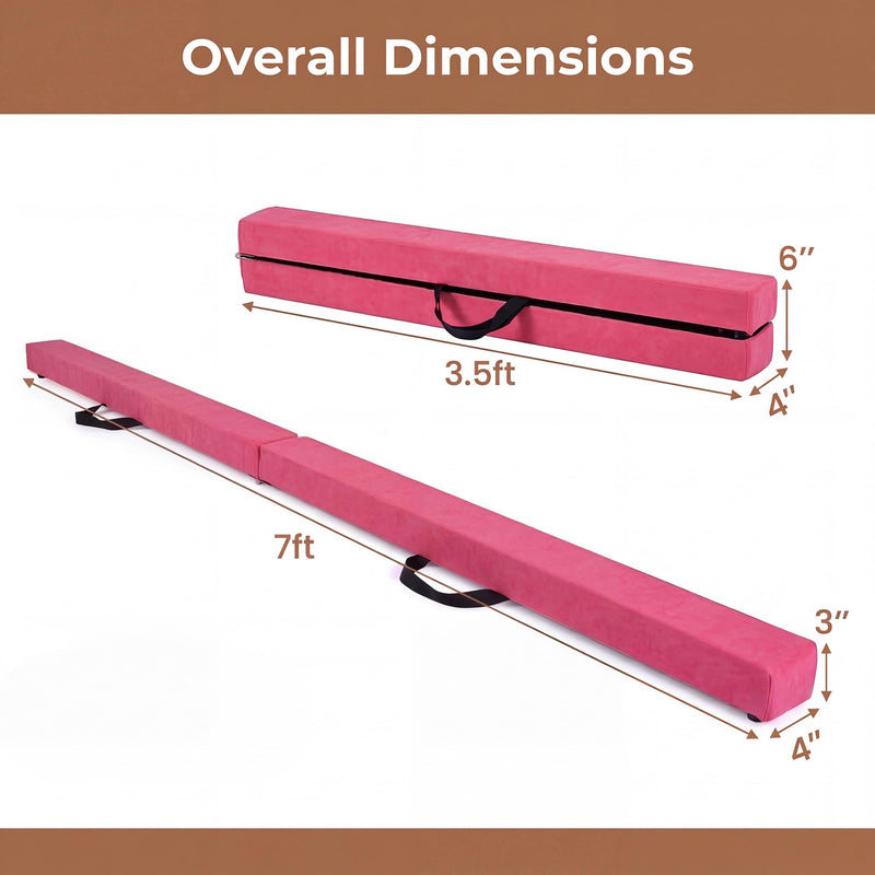 Load image into Gallery viewer, Goplus 7 FT Gymnastics Balance Beam Foldable Non-Slip Foam Floor Beam