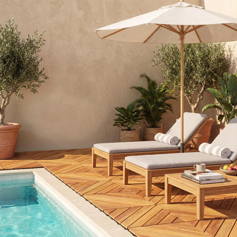 Load image into Gallery viewer, Goplus 24/48-Pack Acacia Wood Interlocking Deck Tiles (Diagonal) | Outdoor Waterproof