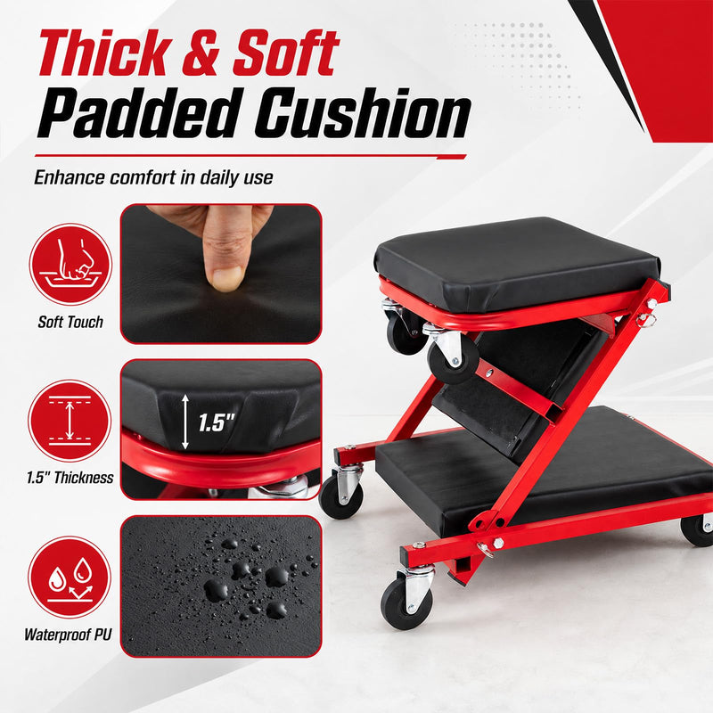 Load image into Gallery viewer, Goplus 36" 3-in-1 Folding Mechanic Creeper | Under Car Roller Creeper