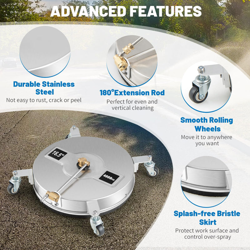 Load image into Gallery viewer, Goplus 16.5” Pressure Washer Surface Cleaner, Undercarriage Pressure Washer Attachment