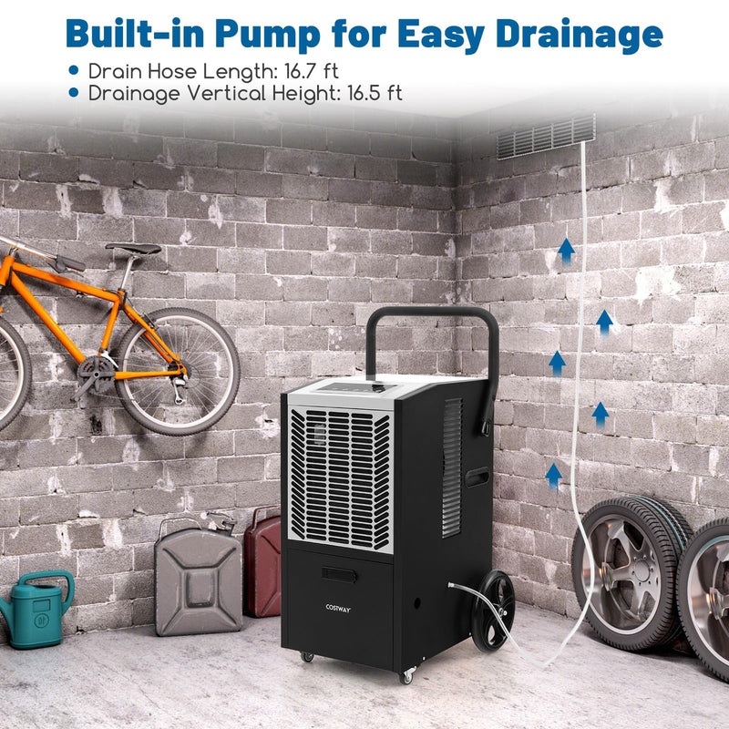 Load image into Gallery viewer, 163 Pints Commercial Dehumidifier, 4500 Sq.Ft Dehumidifier with Pump & Drain Hose