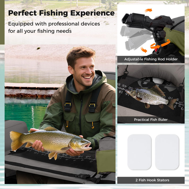 Load image into Gallery viewer, Goplus Inflatable Float Tube Fishing Belly Boat with Fish Ruler | 350LBS Load Capacity