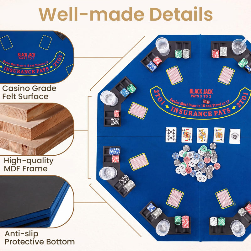Load image into Gallery viewer, Goplus 48" Poker Table Top - 8 Player Foldable Texas Holdem Poker Table Topper