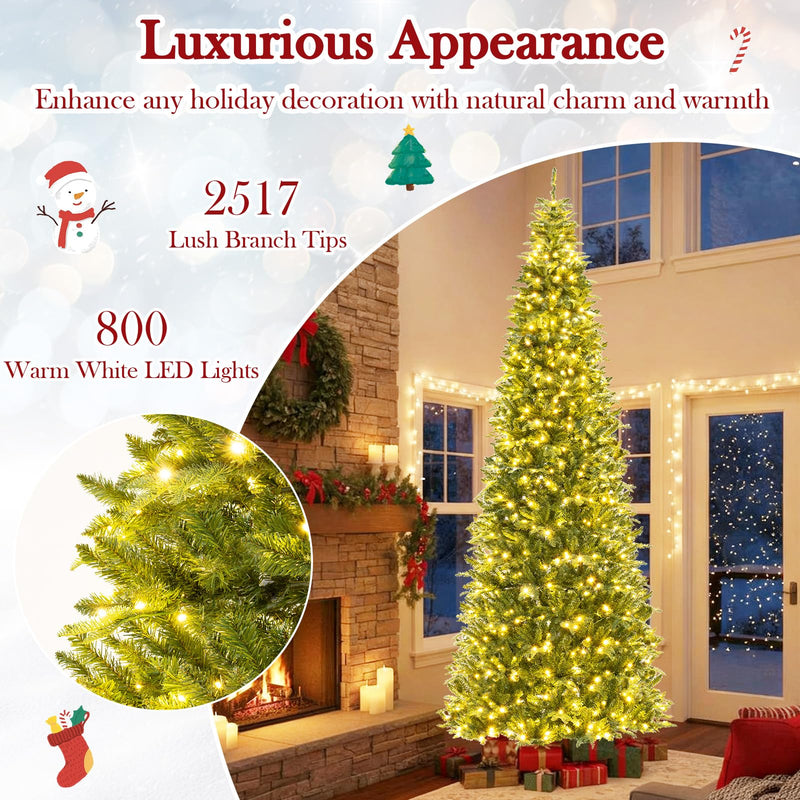 Load image into Gallery viewer, Goplus 12 FT Tall Pre-Lit Hinged Xmas Tree with Quick Power Connector