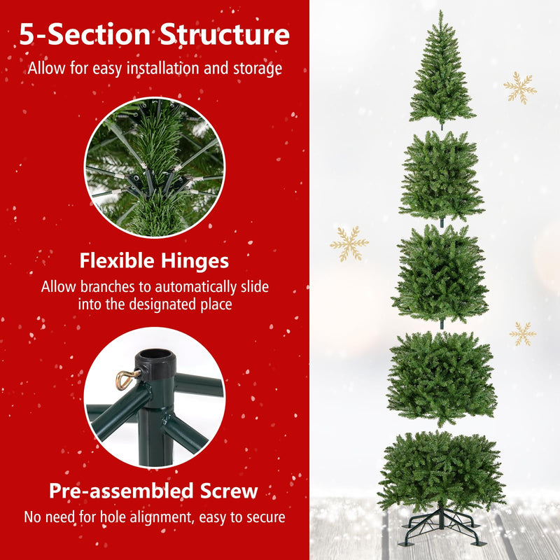 Load image into Gallery viewer, Goplus 12 FT Tall Pre-Lit Slim Pencil Christmas Tree | Holiday Party Decoration