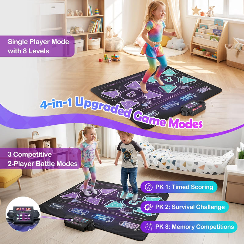 Load image into Gallery viewer, Goplus 2-Player Dance Mat Electronic Dancing Music Playmat for Kids Toddlers Boys Girls